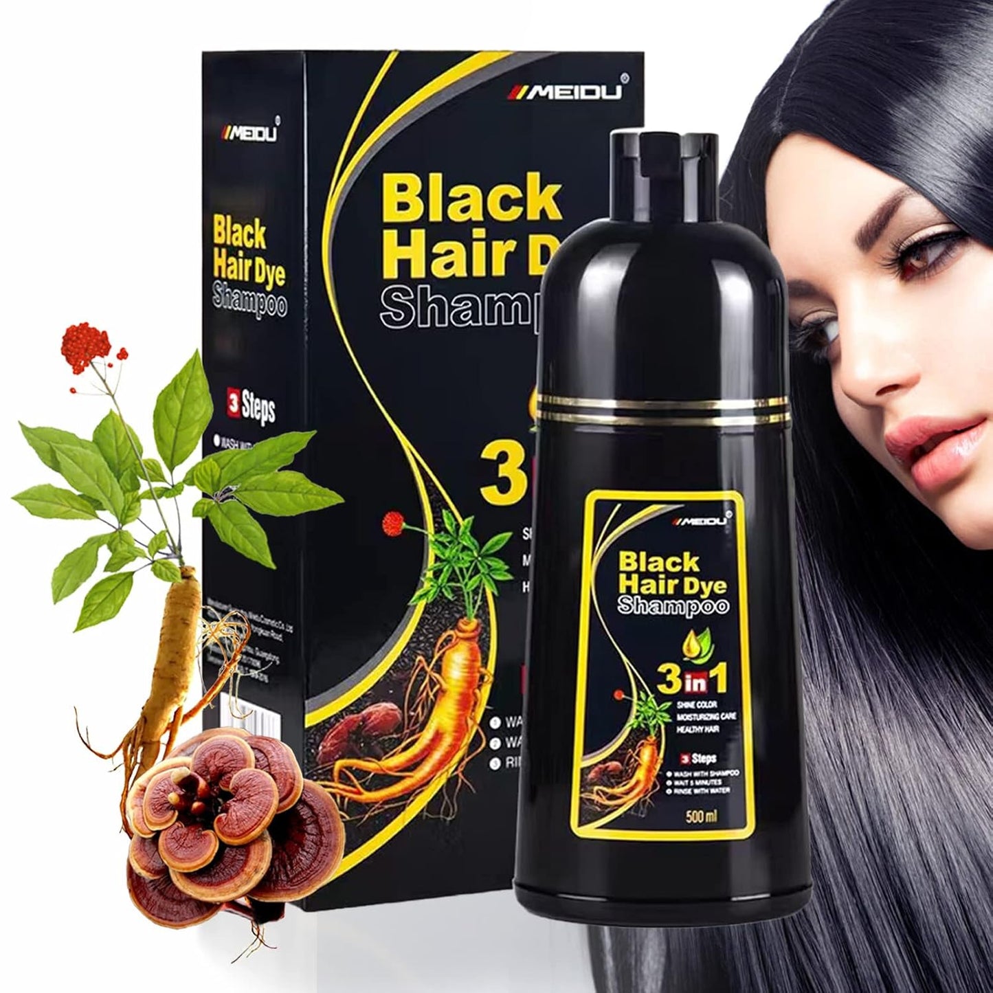 BLACK HAIR DYE SHAMPOO + EVIL GOODS CREMA HIDRATANTE (REGALO)